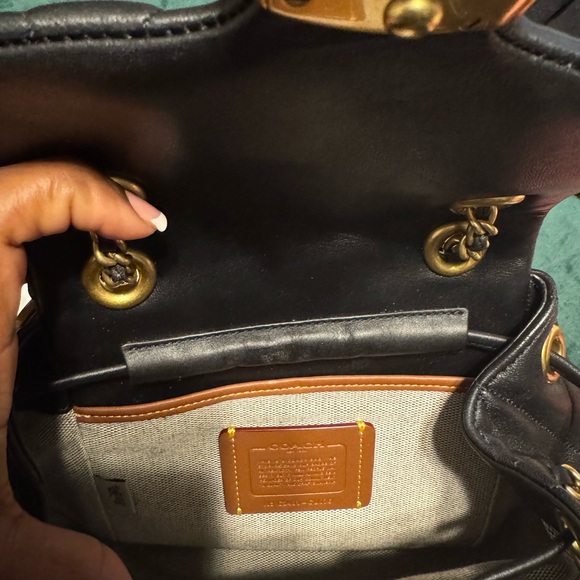 Authentic worn twice Coach Black tabby quilted backpack w/ dustbag. - Picture 2 of 7